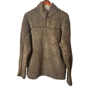 Exclusive True Grit by Hinton and Hinton Brown Sherpa Pullover Size Small
